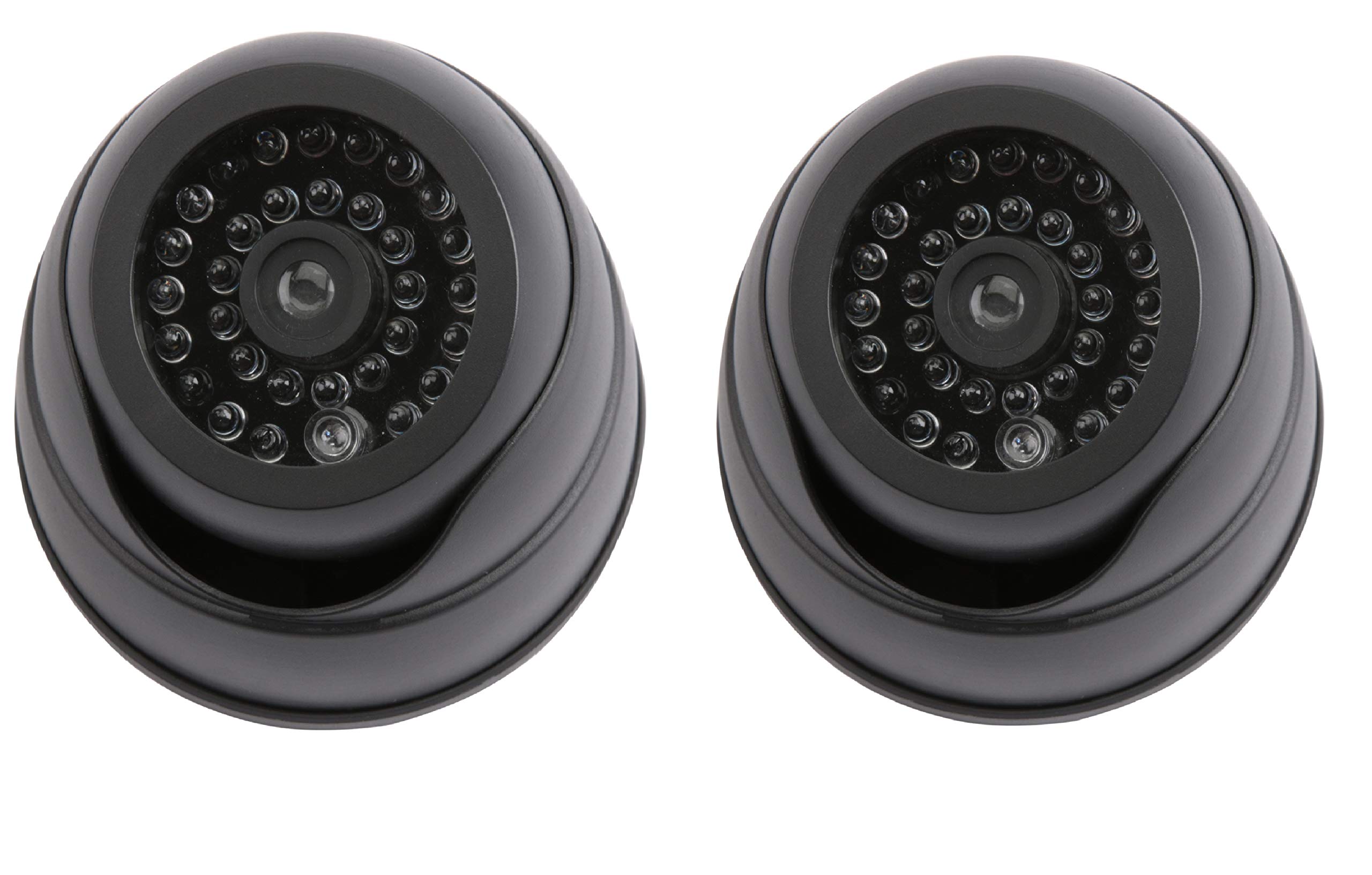 BLAPOXE Dummy Dome Fake Security Camera Flashing Red LED Light (Set of 2)