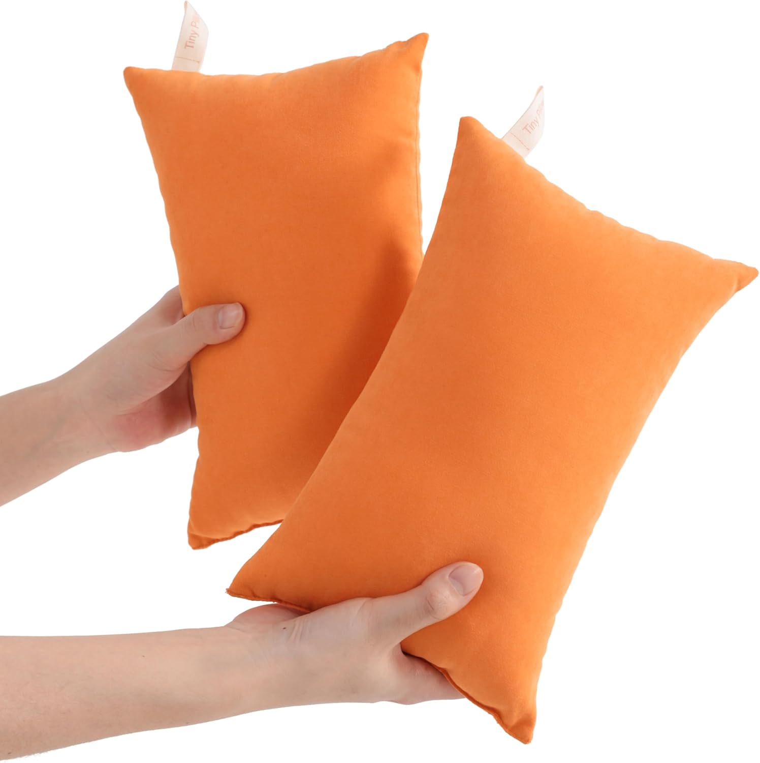 NTBAY Tiny Pillows, Down Alternative 7"x11" Microfiber Mini Pillow for Travel, Pets, Soft Machine Washable Small Pillows for Neck, Wrist, Lumbar and Knee, Orange