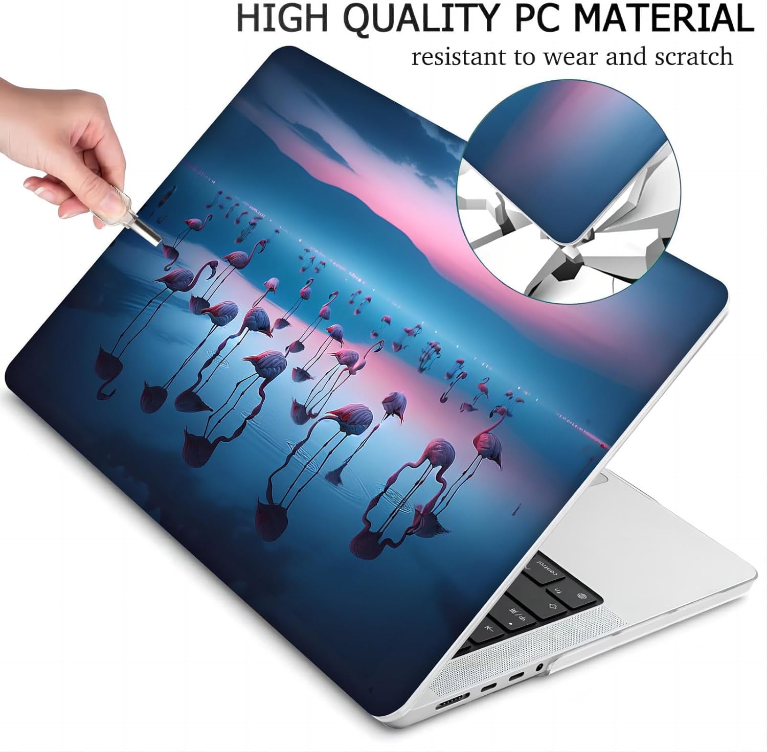 Compatible with MacBook Neo 13-inch, Hard Shell Case with Keyboard Cover and Screen Protector (A3404 A18 Pro chip, 2026 Release) - Flamingos MC24022