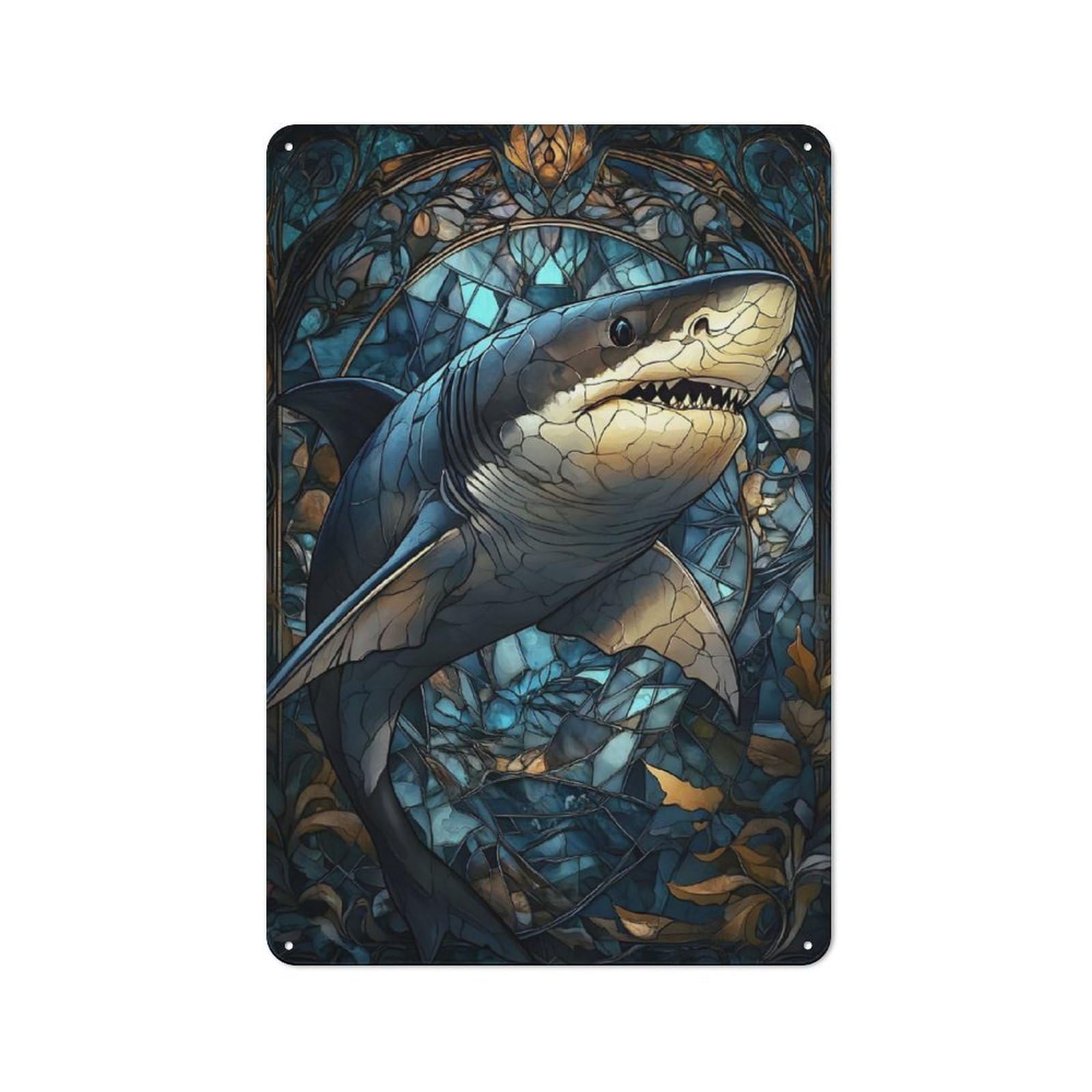 Junmoney Shark For Man Cave Or Games Room, Retro Tin Sign 30X20cm, A Christmas Gift For People Styling Man Cave And Games Room
