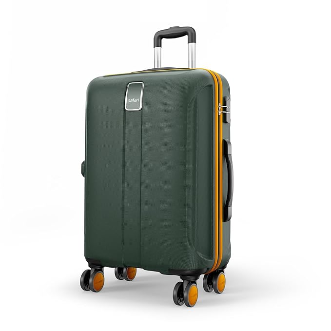 Safari Large Thorium Neo 8 Wheels Spinner 77cm Size Check-in Trolley Bag, Hard Case Polycarbonate, 360º Wheeling Luggage for Men & Women, Suitcase for Travel, Trolley Bags for Travel, Dusk Green