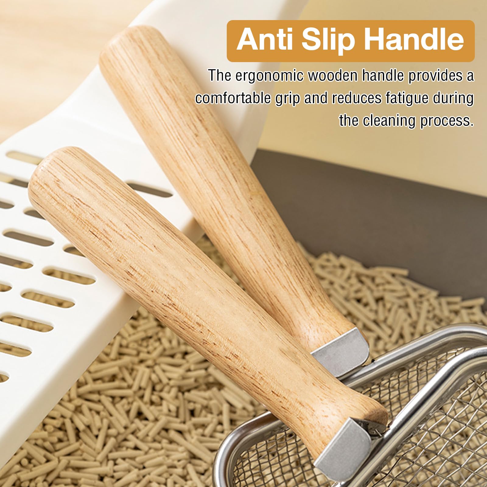 Cat Shovel Stainless Steel for Cat Litter Tray 5 mm Pore Size Metal Cat Scoop - Image 4