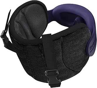 Travel Pillows for Airplanes, Airplane Pillow with Purple Sleep Eye Mask, 360° Neck Support Headrest, Portable Airplane Travel Essentials, Adjustable Airplane Head Strap, Stop Bobblehead