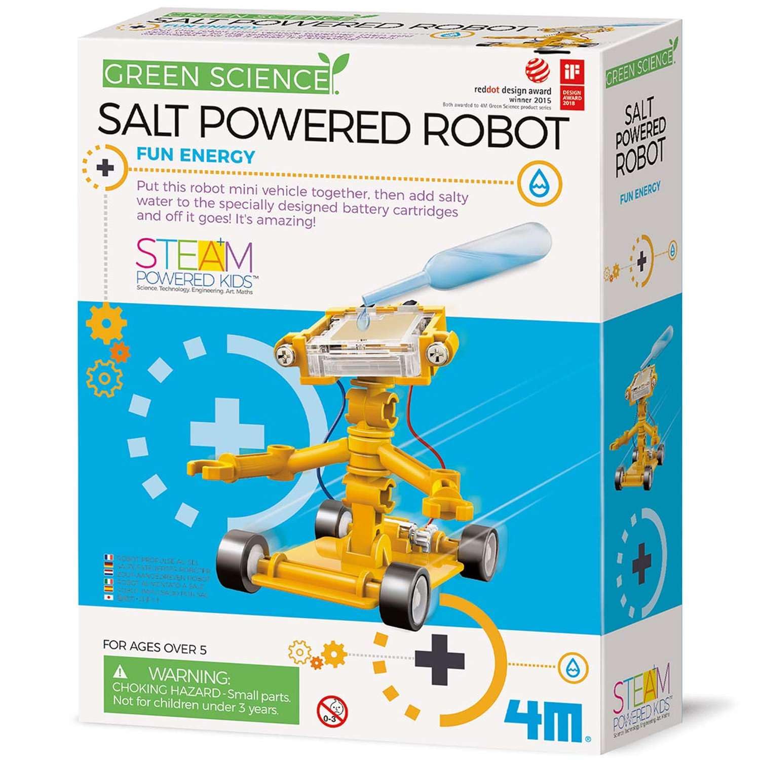 4M Salt-Powered Robot - STEM Toy - Multicolor