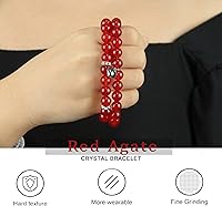 Vista 2 de 2Pcs Healing Crystal Bracelets for Women Handmade Beaded Bracelet Healing Prayers Crystal 8mm Natural Stone Beads Bracelet Stress Relief Get Well
