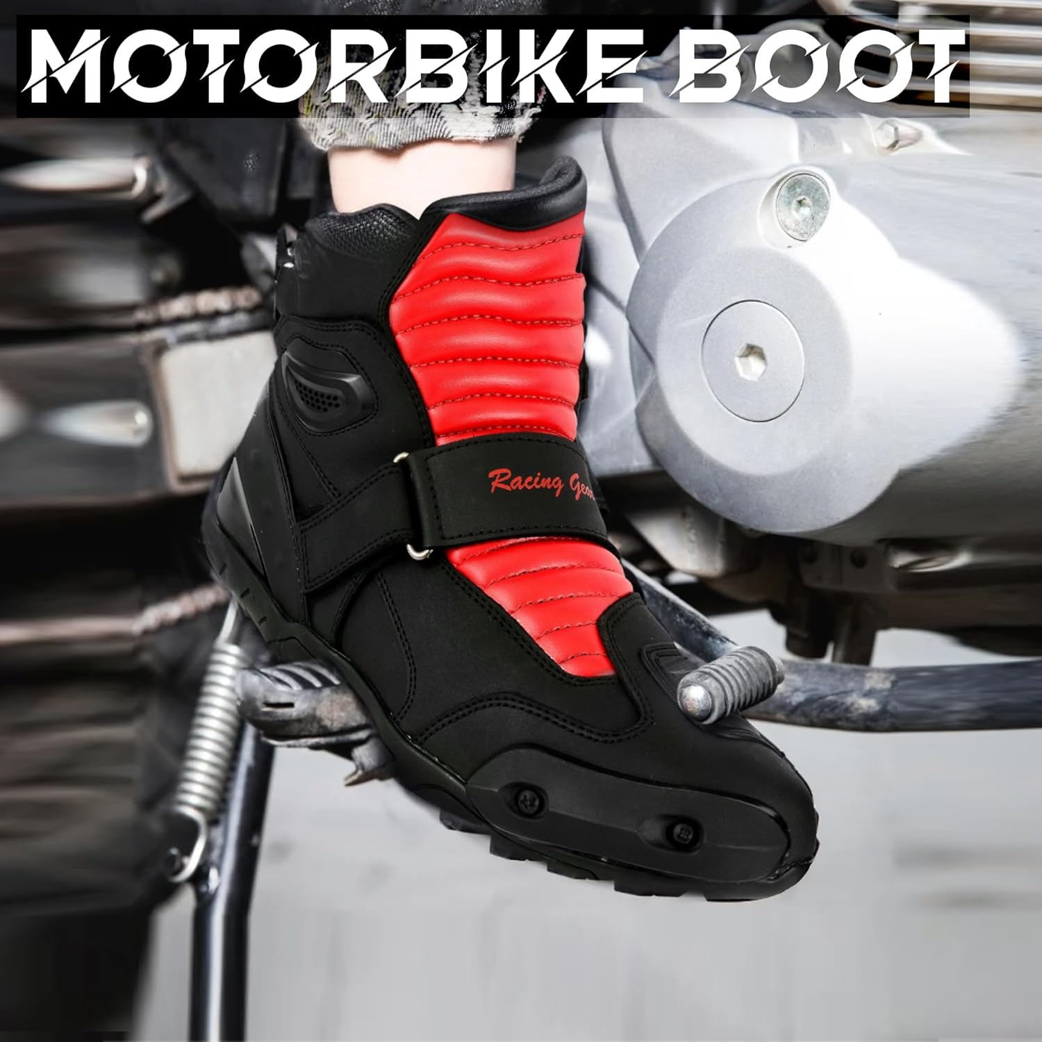 Men’s Waterproof Motorcycle Boots – Durable Motorbike Riding Shoes with Anti-Slip Sole & Ankle Protection