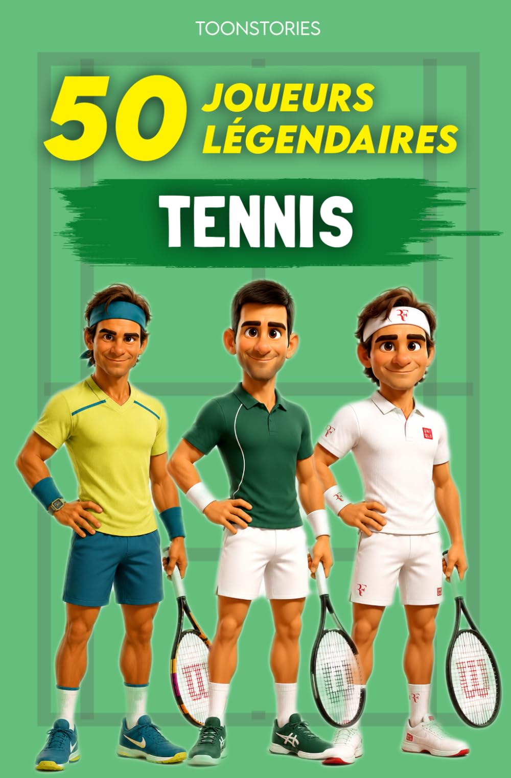 Les 50 Légendaires du Tennis: 50 Joueurs de légendes - Illustré en couleur - ToonStories