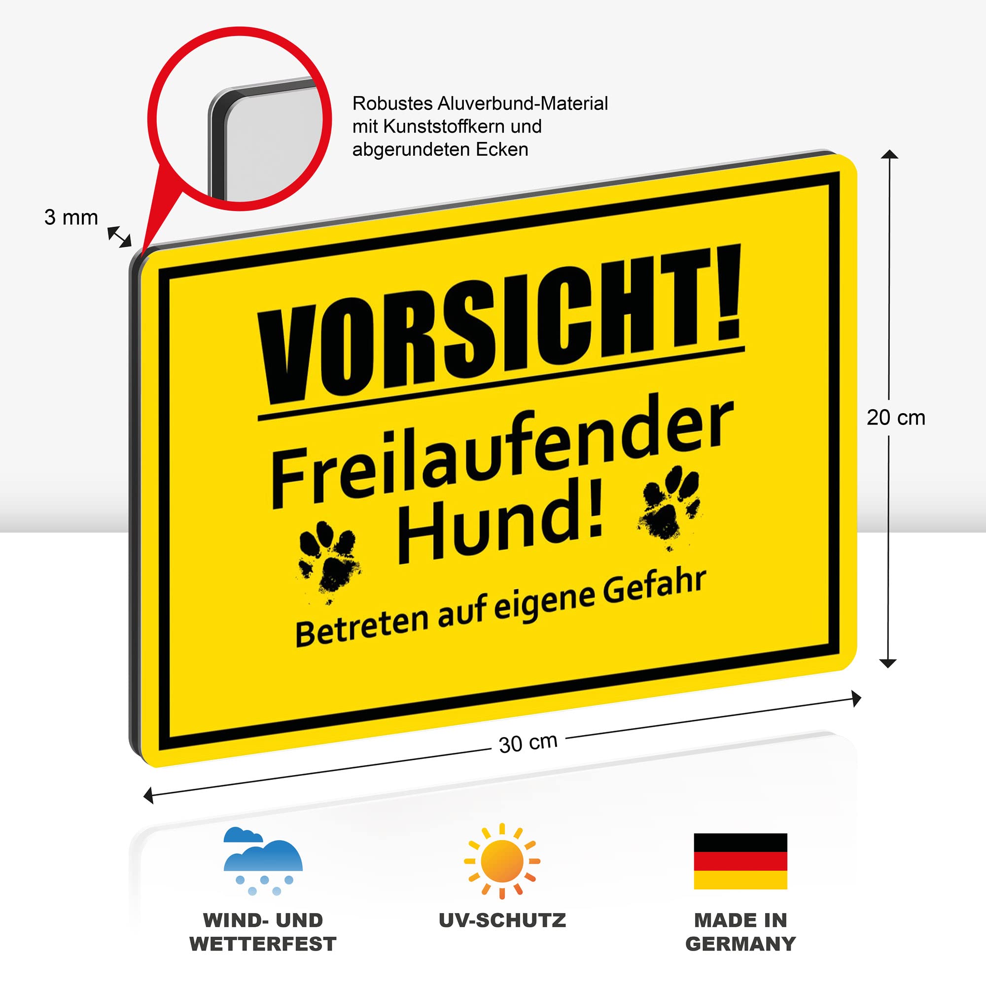 Enjoyist 2 Stück Waffenschild – 'The Owner Of This Property Is Armed', Aluminium, 30,5x20,3 Cm