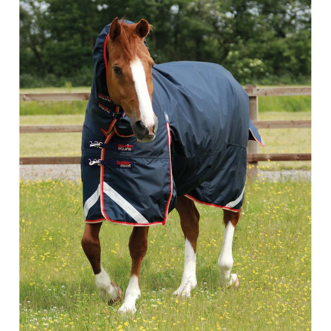 Coperta impermeabile per cavalli con copricollo Premier Equine Buster Storm 200 g