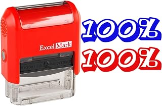 ExcelMark Self-Inking Rubber Teacher Grading Stamp - 100%