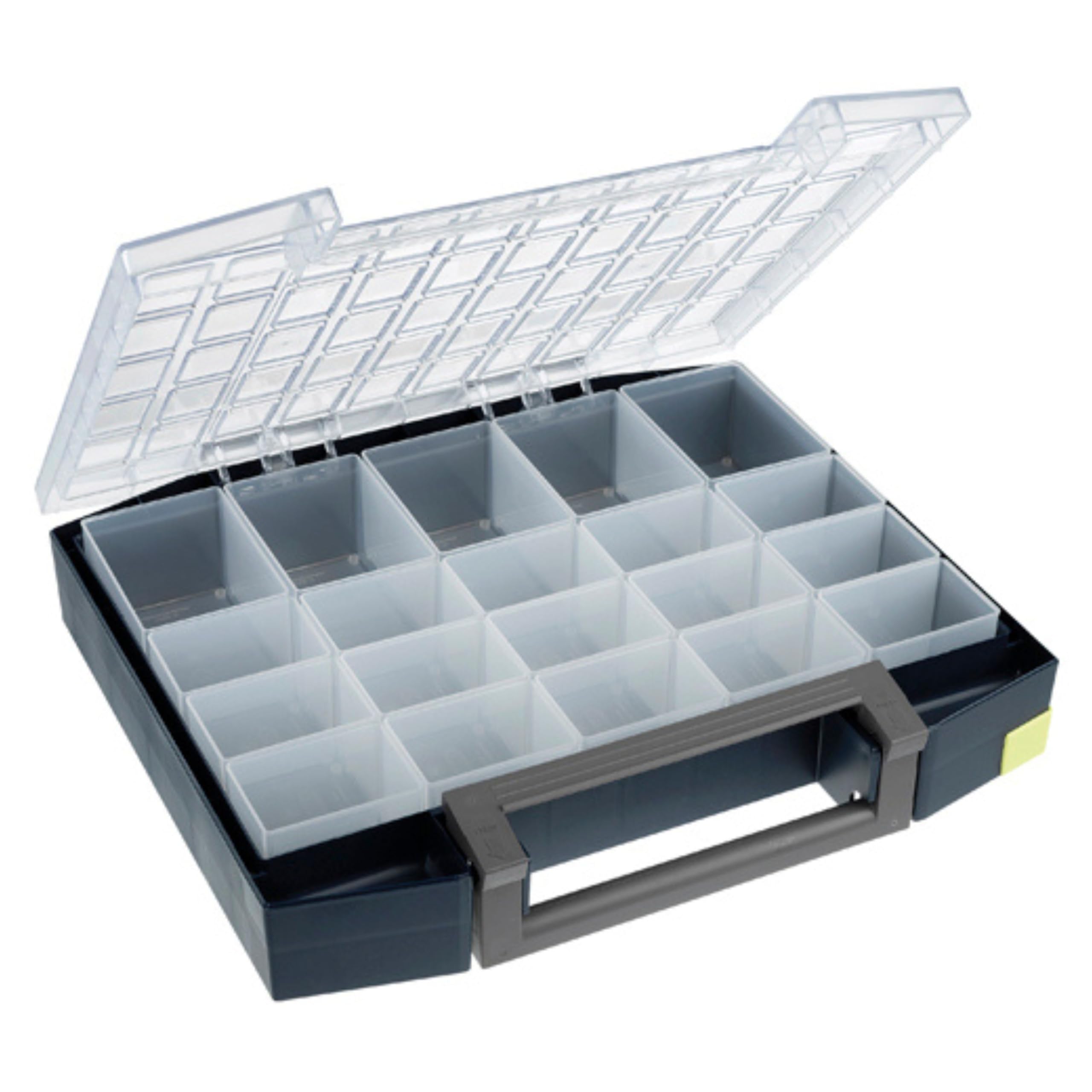 Raaco Boxxser 80 5x10-20 boîte de rangement, 20 compartiments, système | Boîte de Rangement Visserie Premium pour Atelier avec 20 Compartiments, Stockage Sécurisé, Portable, 36.1 x 42.1 x 7.8 cm