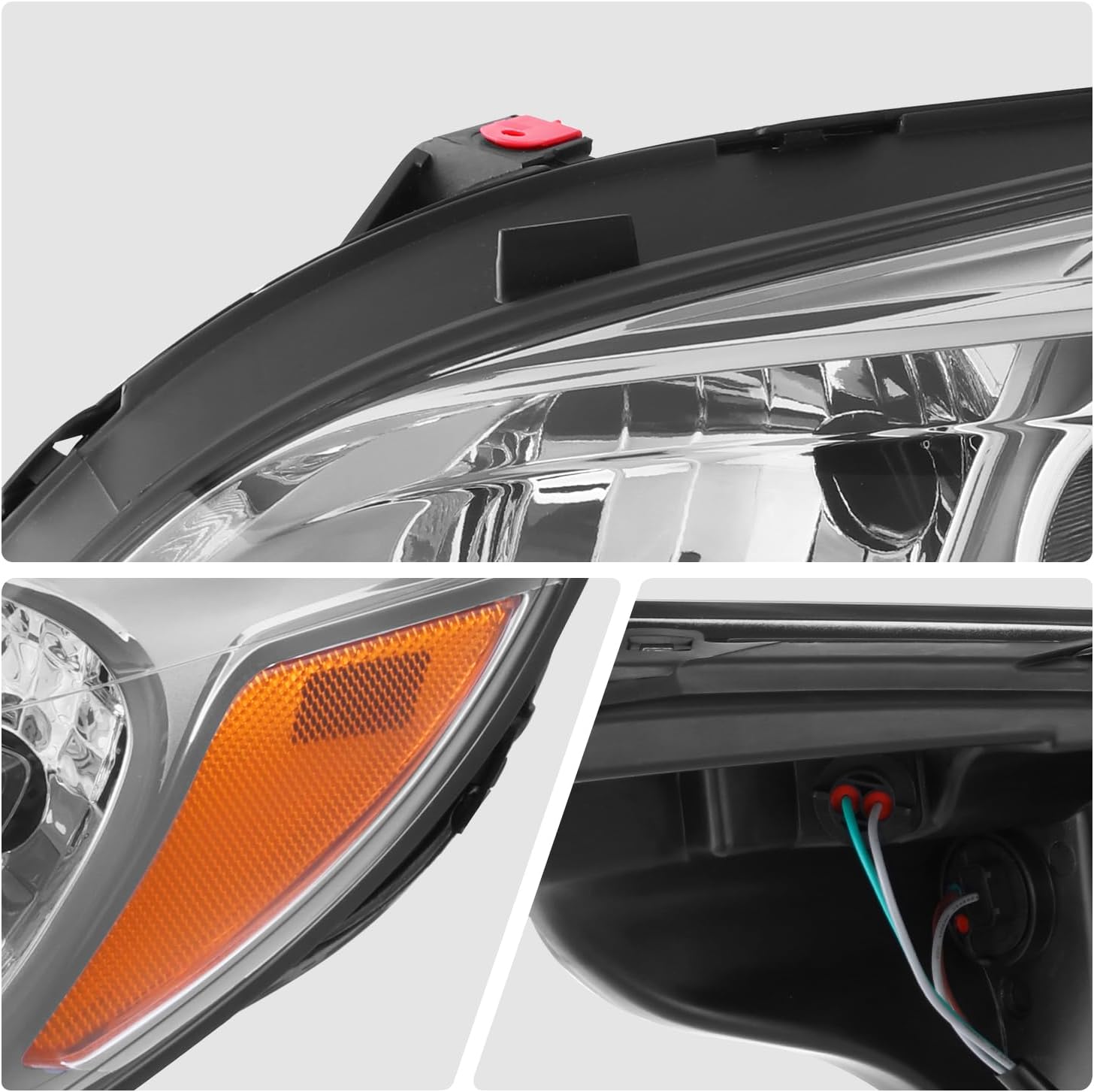 DNA MOTORING Front, Left Factory OE Style Headlight Replacement Driver Side Compatible With Malibu 2013-2015 / Malibu Limited 2016, GM2502362, OEM-HL-0207-L