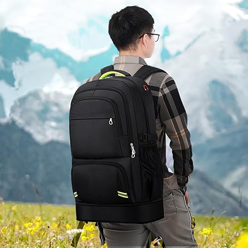 Miniatura 7 de Mochila de senderismo de 65 L para hombre, impermeable, expandible, mochila de viaje, mochila de mano casual, mochila grande para campamento,