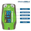 Choicemmed MD300C53 Pediatric Fingertip Pulse oximeter, Specially design for Kids(Multicolor) Pulse Rate Oxygen Saturation High Accuracy Easy Operate Carry Bag String gallery image