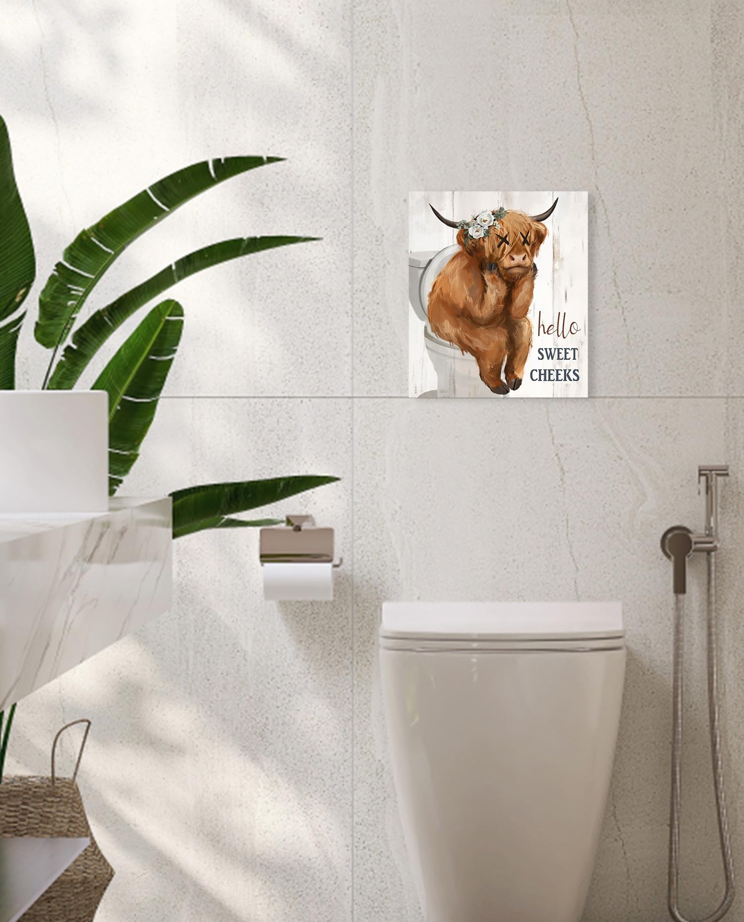 BCTS - Targa in metallo con scritta Hello Sweet Cheeks Cows, motivo: mucca, stile vintage, 20,5 x 30,5