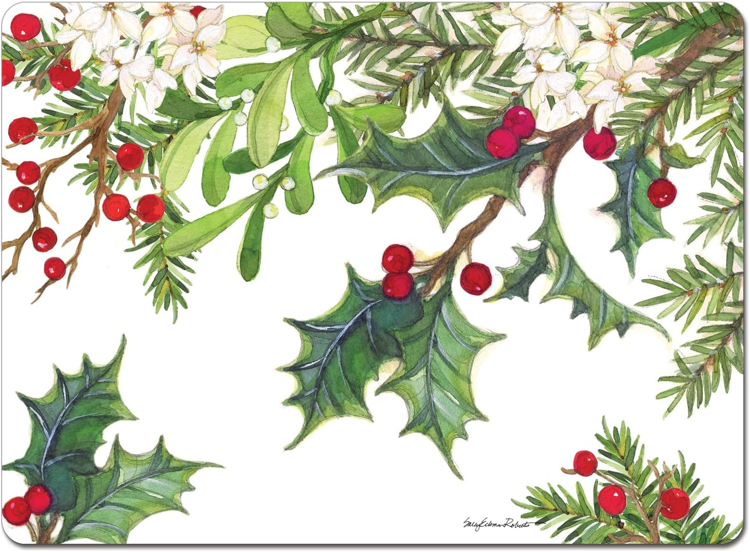 Cala Home Balsam & Berries Decorative Hardboard Cork Back Tabletop Placemats 4 Pack Manufactured in The USA Heat Tolerant and Easily Wipes Clean