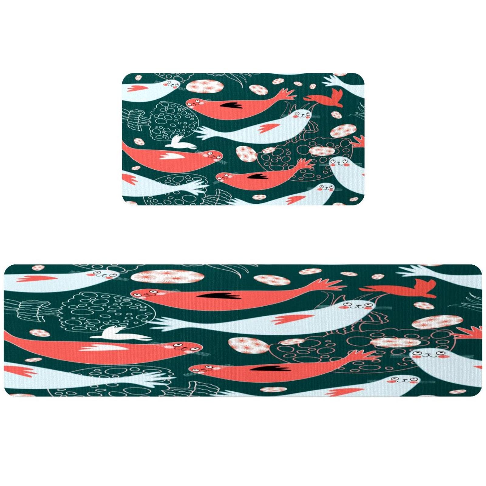 Tapis de cuisine lot de 2 lavable fini les glissades et les taches de graisse