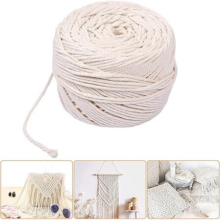 Amazon Ucec手芸ひも 3ｍｍ 0ｍ 綿糸 手芸コード 手作りコットン紐 マクラメロープ 鉢植え装飾 壁掛け インテリア 編み物 Diy装飾などに アクセサリー用紐 糸 通販