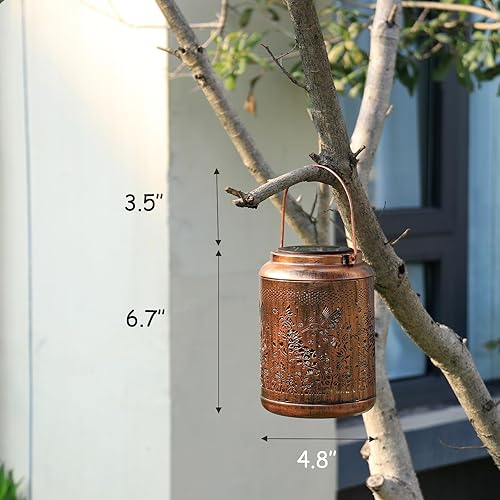 Miniatura 4 de Luces solares de colibrí para exteriores, faroles solares impermeables actualizados 2025, decoración de jardín, linterna de metal colgante con LED