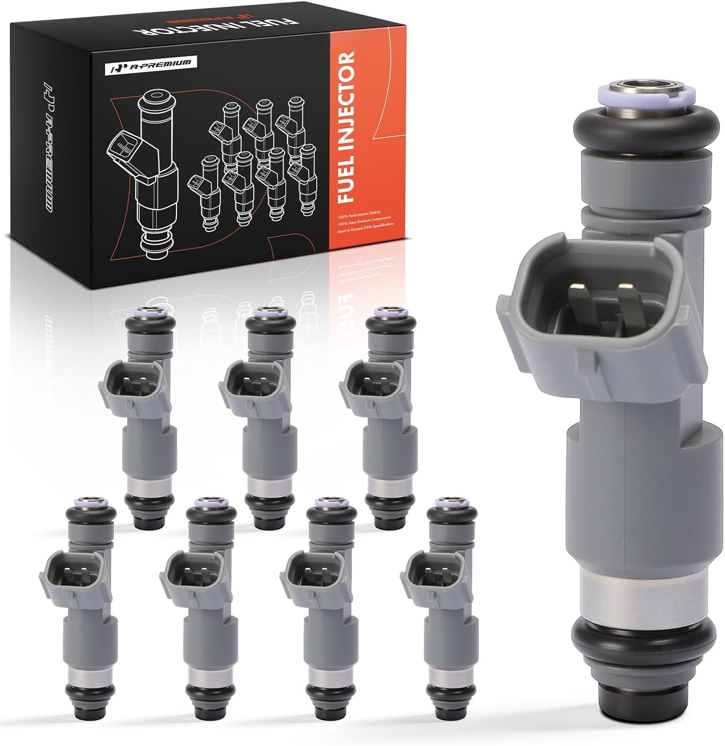 A-Premium Set of 8 Fuel Injectors Compatible with Nissan Titan 2005-2006, 5.6L, Flex