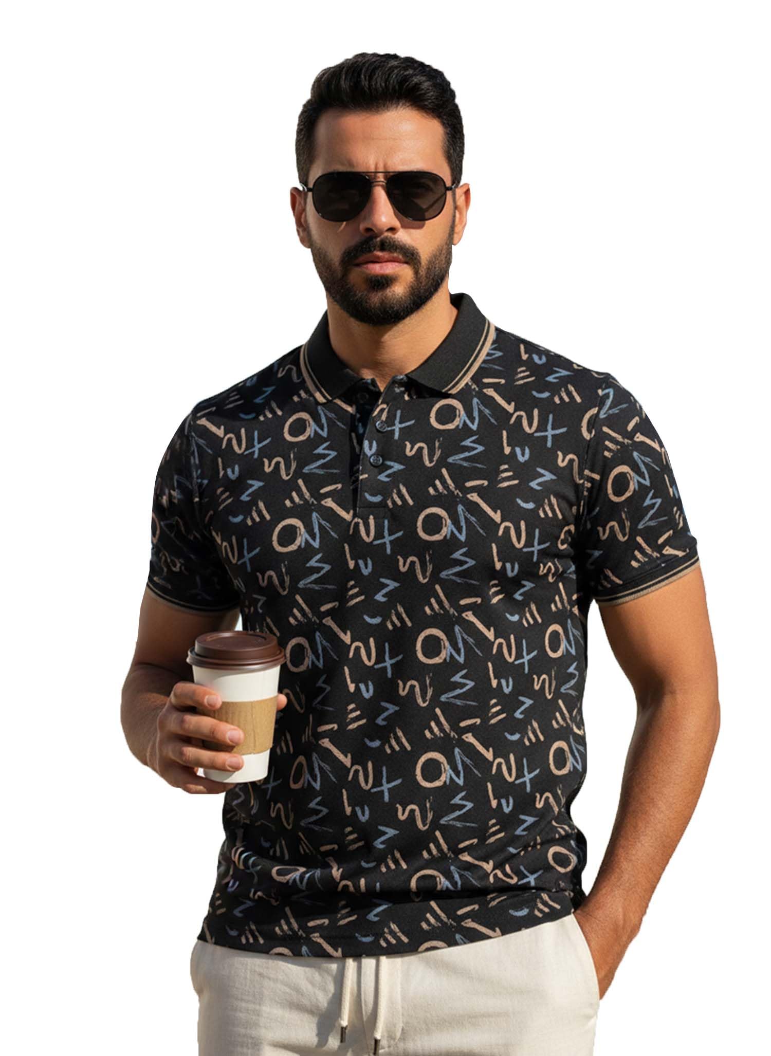 Lymio Polo pour homme, style col (lots également disponibles) (121-124)