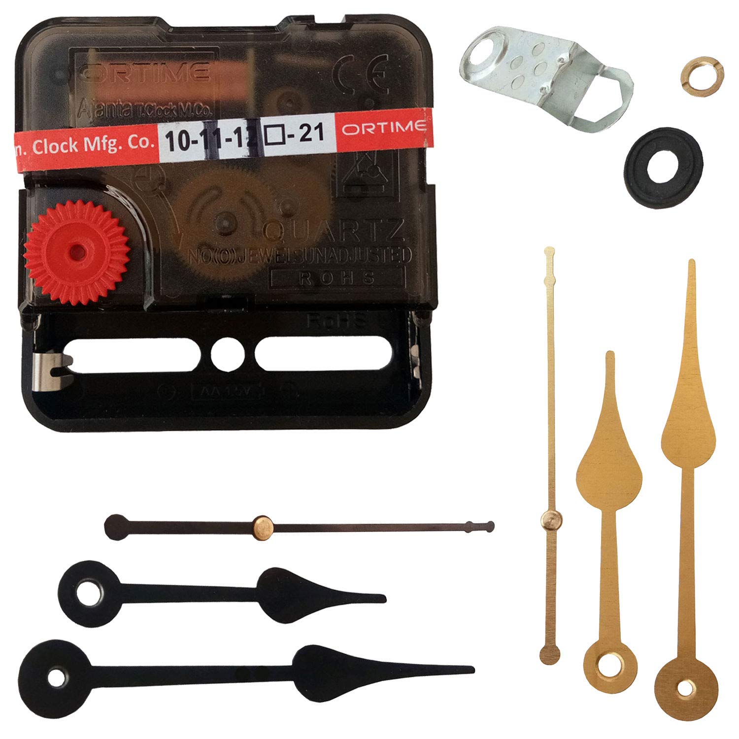 IndianEcraft Ajanta Mfg. Quartz Sweep and Silent Movement Plastic Body Machine for Wall Clock with Set of 2 Needles (Needles - Golden, Black)-image-41