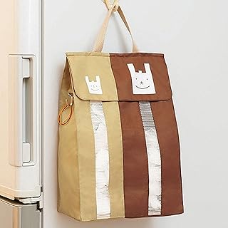 RemeeHi プラスチックバッグホルダー レジ袋ストッカー ゴミ袋収納 中身が見える 大小仕分け キッチン収納サッと取り出せ便利 (茶色)