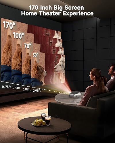 Miniatura 7 de Mini proyector con WiFi, proyector portátil para iPhone, proyector de películas HD 1080P, pequeño proyector de video de regalo para exteriores e