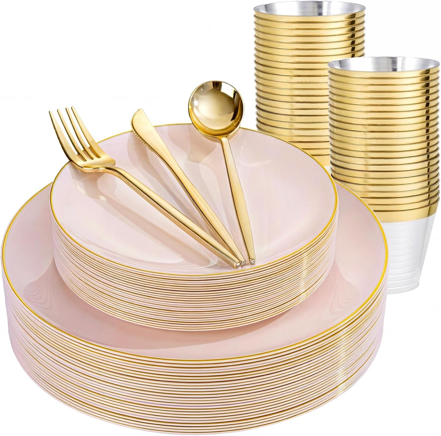 150 Ivory Plastic Plates - Party & Event Supplies -17