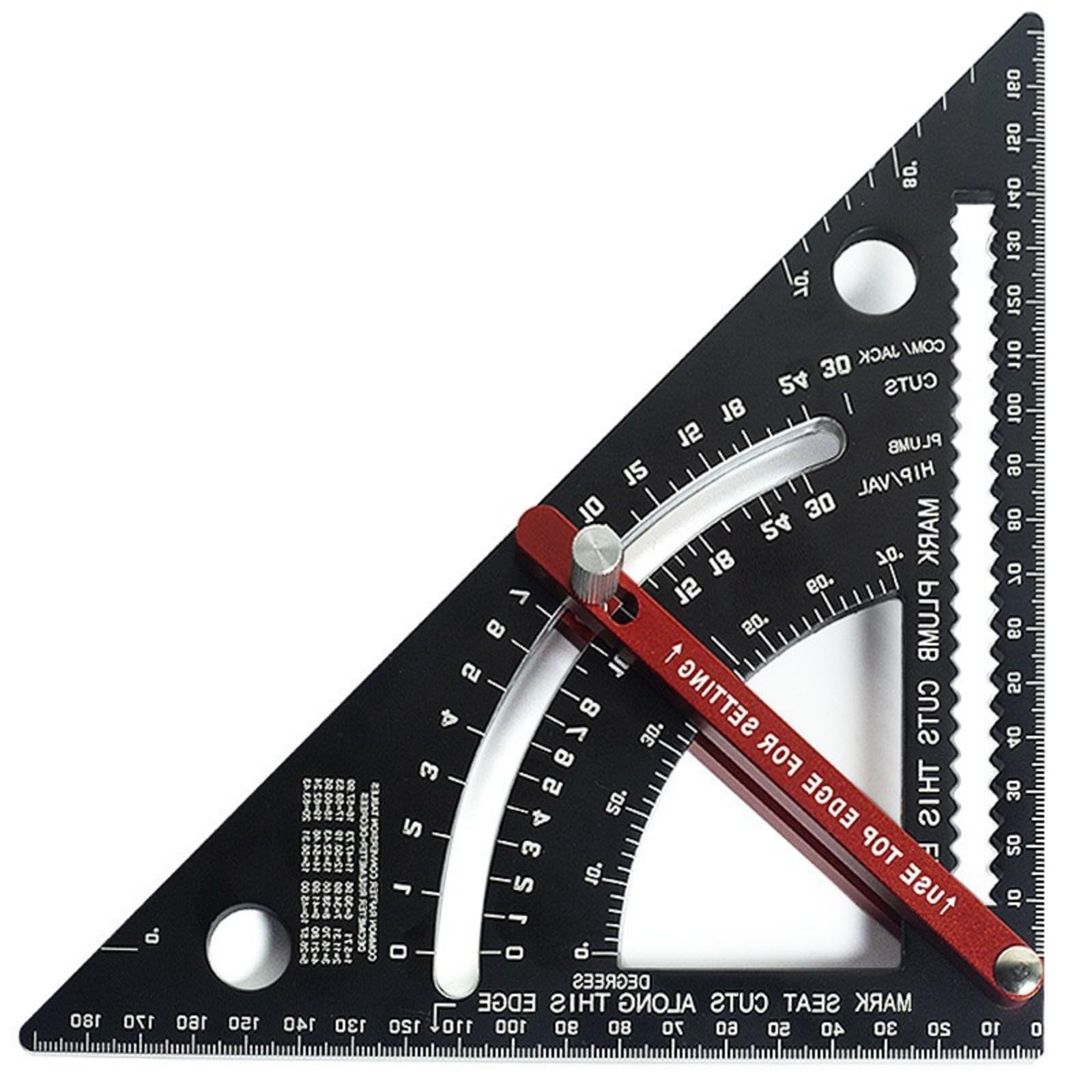 Square Aluminium Carpentry Ruler Woodworking Measurement Tool Adjustable Combination Framing Square Lightweight Aluminum Construction Measuring Scale