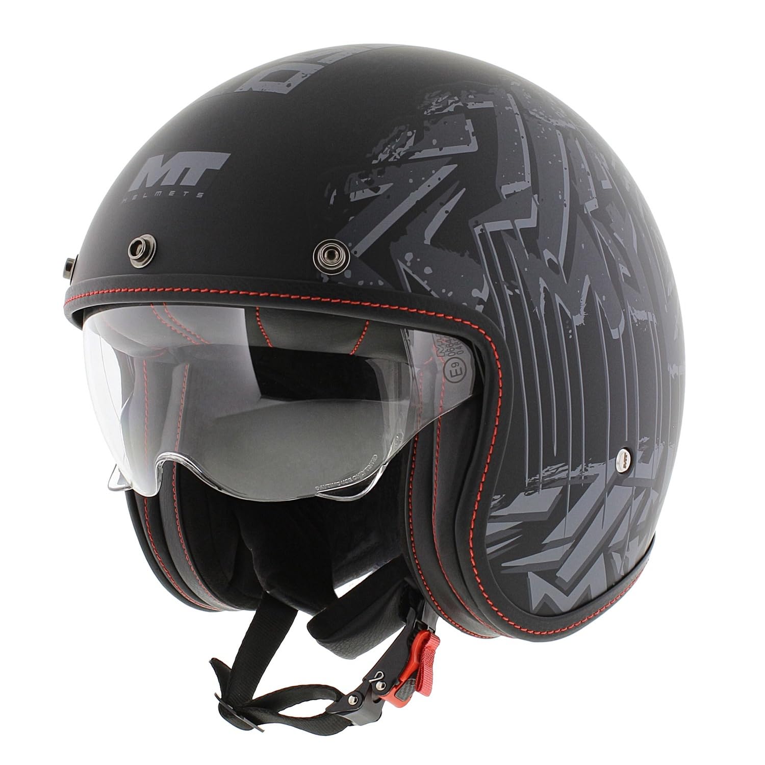 MT HELMETS Le Mans 2 SV – Casco Moto Jet Vintage con Detalles en Cuero, Visor Solar Retráctil Full Vision, Interior Lavable y Calota HIRP | Homologado ECE 22.06 & DOT