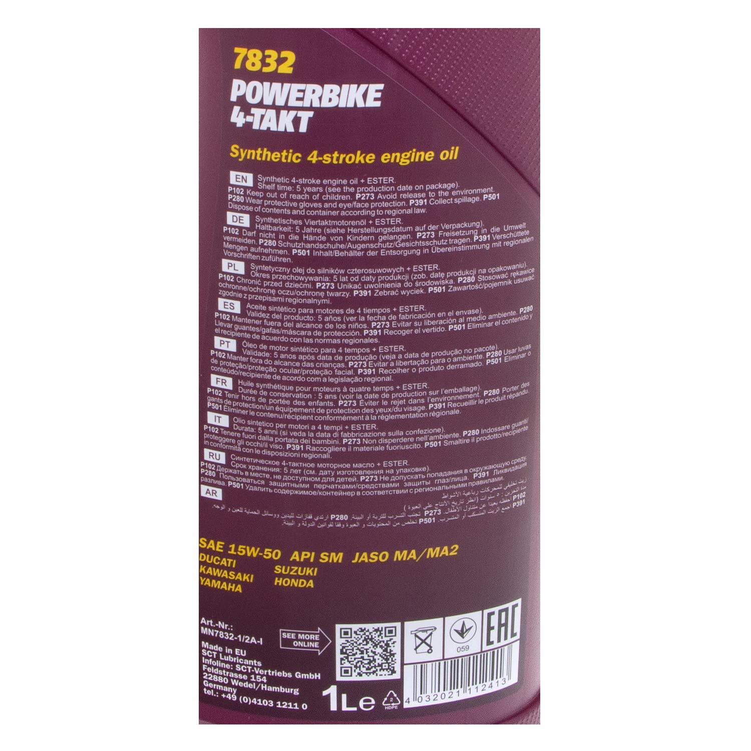 Motoröl Set 15W50 5 Liter + Ölfilter KN136 für Beta