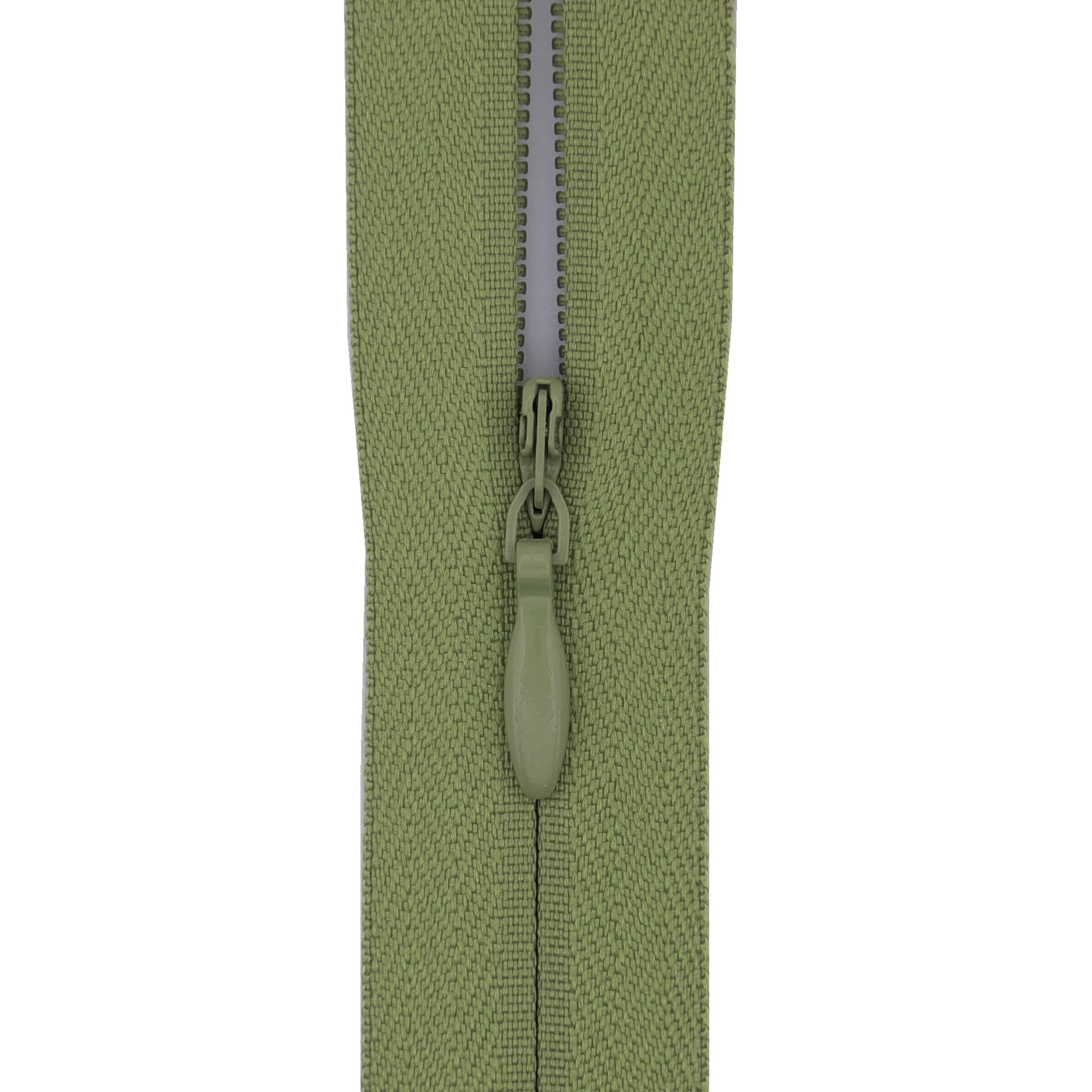 #3 Woven Tape Invisible Zip (Close End), 9 inch (23cm) for Skirts, Dress Side-Seams & Small Lumbar Cushions - Professional Nylon Coil Zips for Sewing & Dressmaking - 1 Zip (Warm Moss Green)