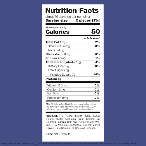 Miniatura 6 de Atkinson's - Barras de caramelo de mantequilla de maní, dulces crujientes antiguos envueltos individualmente, paquete a granel de 2 libras