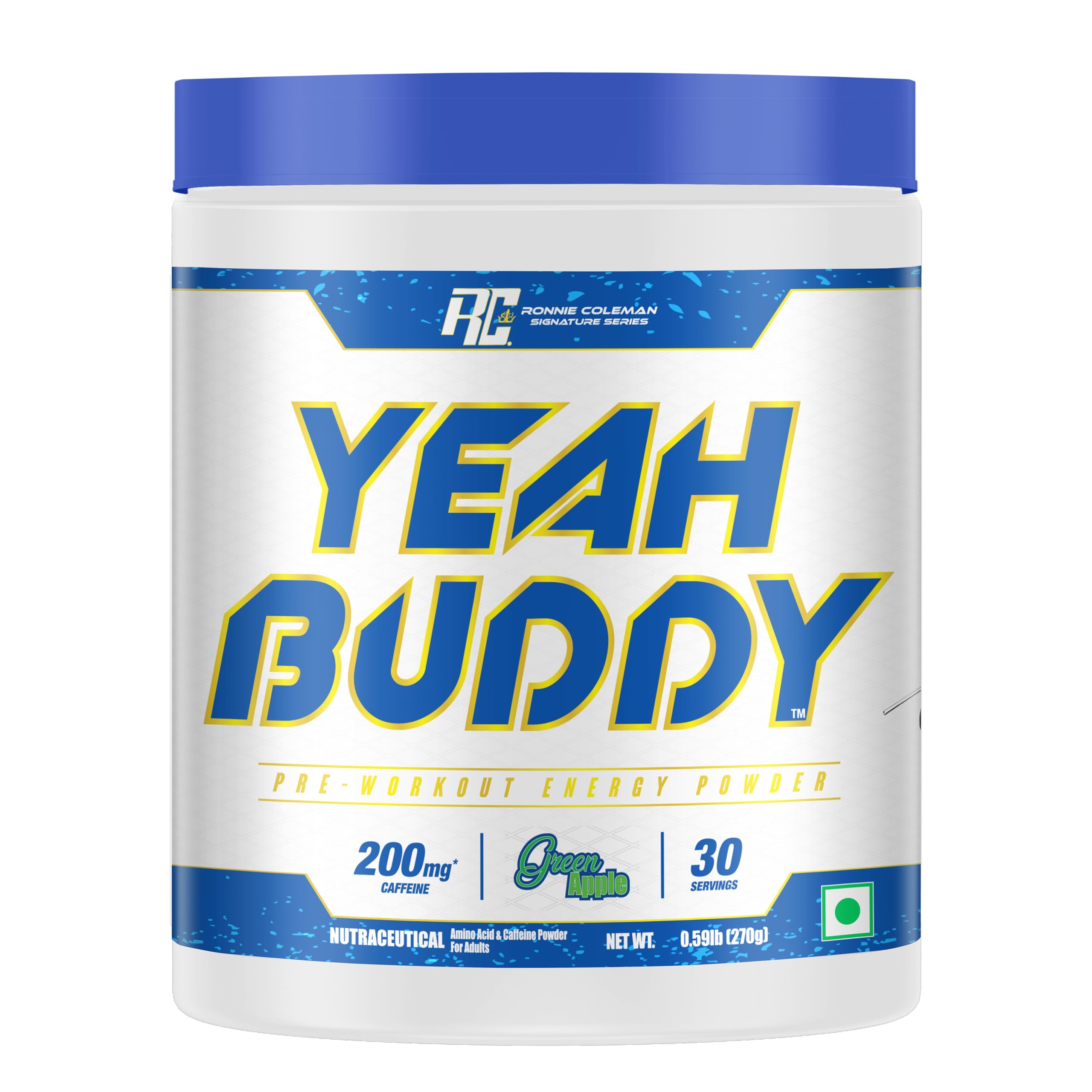 Ronnie Coleman Signature Series Yeah Buddy Pre-Workout Powder, Green Apple (30 Servings, 270g / 0.59lbs)-image-39