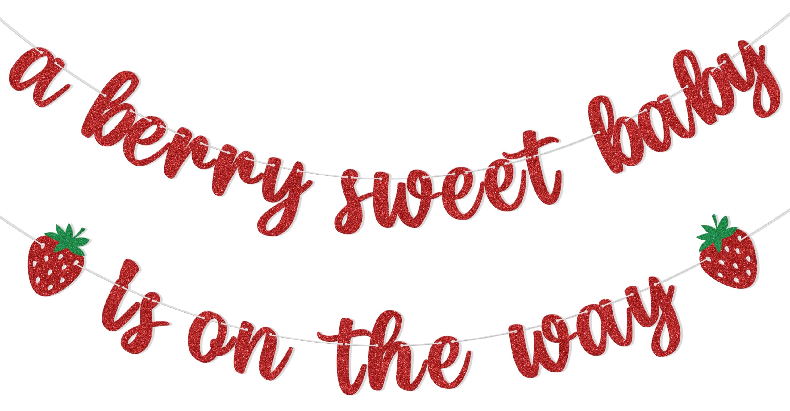 A Berry Sweet Baby is on the Way Banner, Strawberry Baby Shower Decoration