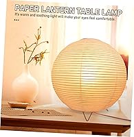 Vista 7 de Lámpara de mesa de papel con bombilla E14, luz suave y cálida para dormitorio, lámpara decorativa de papel de arroz para dormitorio, lámpara