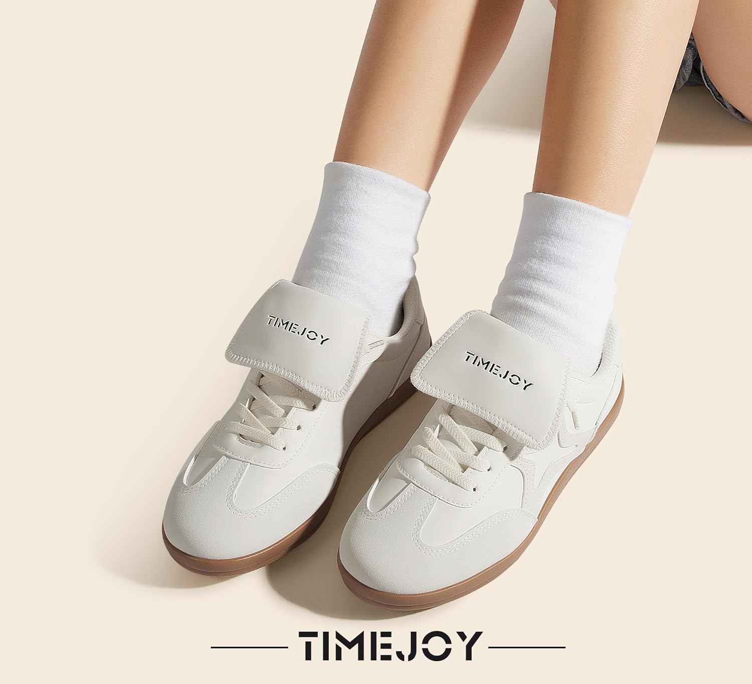 Women's Fashion Retro Sneakers Classic Tennis Shoes Non-Slip Gum Sole Low-Top Lace-Up for Casual Walking - Image 2