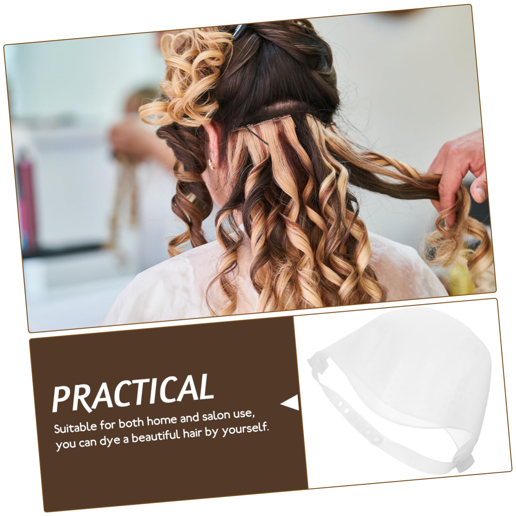 2 Piezas Gorro de Silicona para Mechas Reutilizable y Práctico para Teñir Material Seguro para Peluquería y Casa Accesorio Profesional para Coloración de Cabello