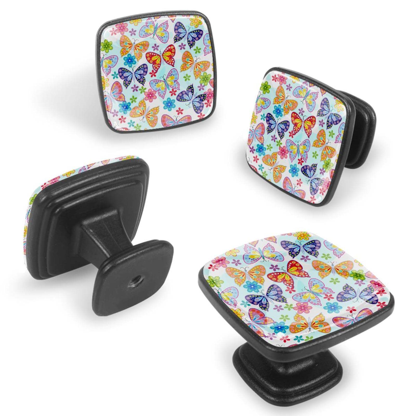 Boutons d'armoires de cuisine et poignées de tiroir de commode floral
