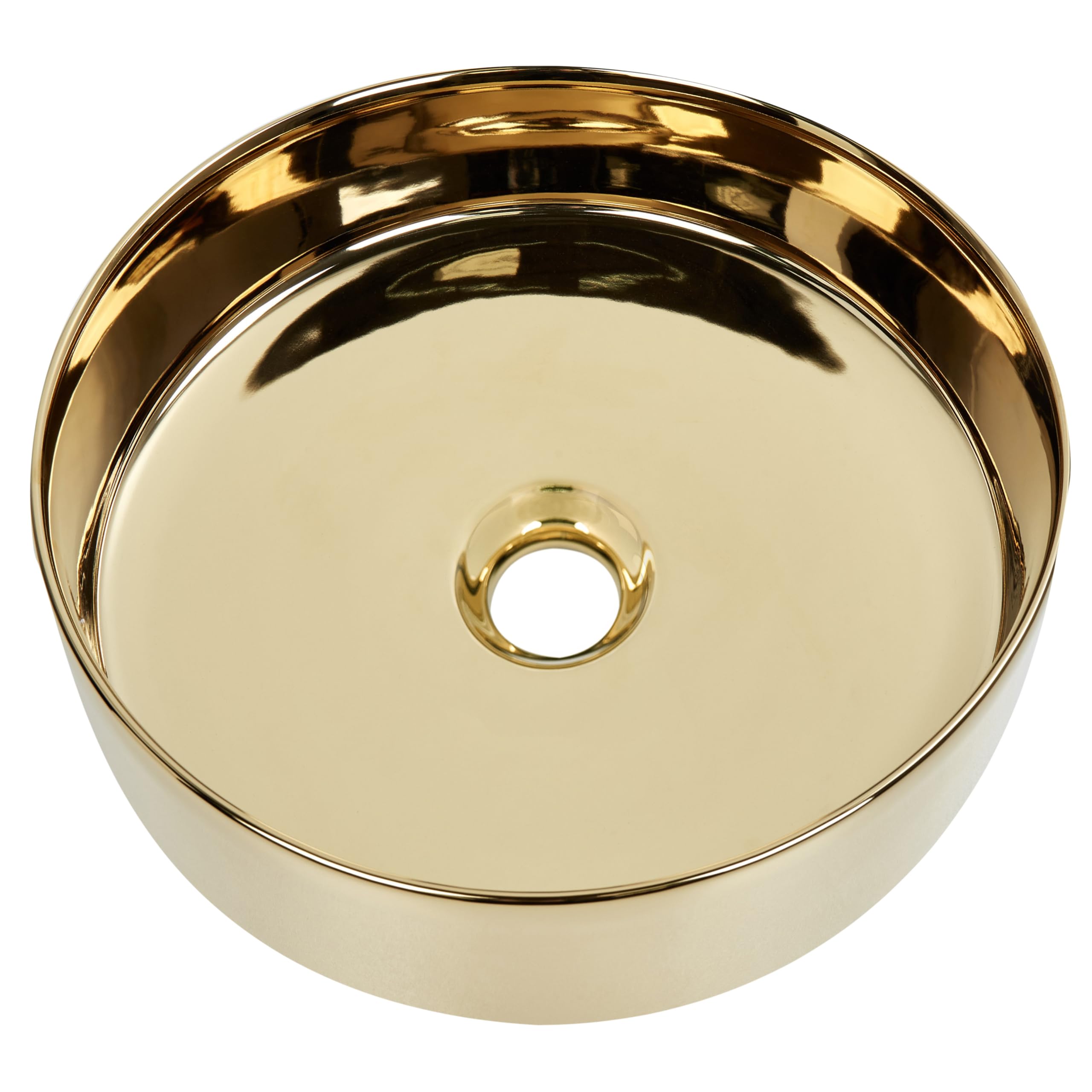 Aufsatzwaschbecken Keramik gold glänzend/matt rund ⌀ 40 cm ohne Überlauf Tebar