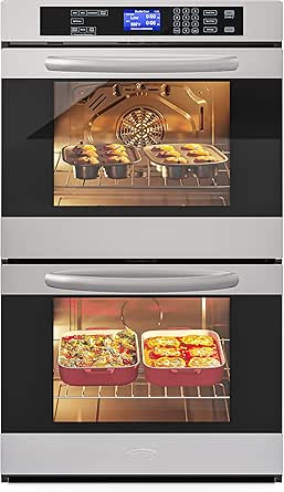 KoolMore 30-Inch Electric Double Wall Oven with Convection Cooking, 7 Modes, Stainless Steel