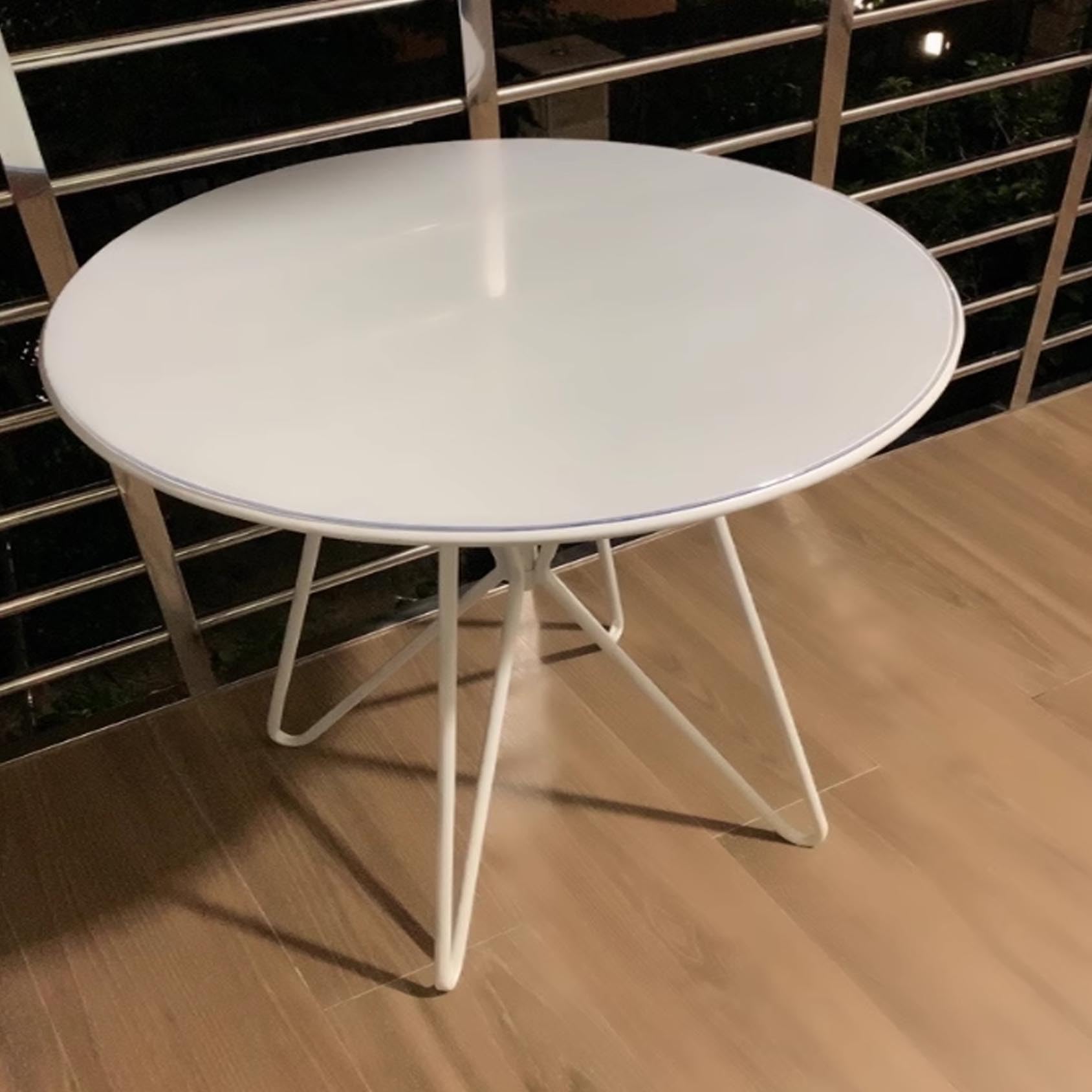 Pellicola Tovaglia Smerigliato Trasparente Rotonda per Tavolo,Spessore 2 mm, in PVC Resistente All'abrasione,per Scrivania Tavolo Rotondi da sala da Pranzo