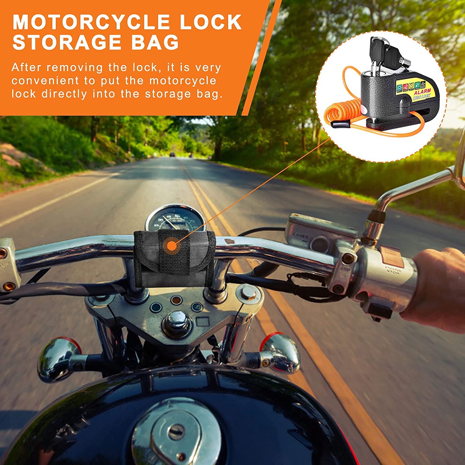 Gbivbe 110dB, blocco freno a disco, allarme moto, nero, confezione da 1 pezzo, controlli fisici, compatibile con moto, ciclomotore, scooter, bicicletta