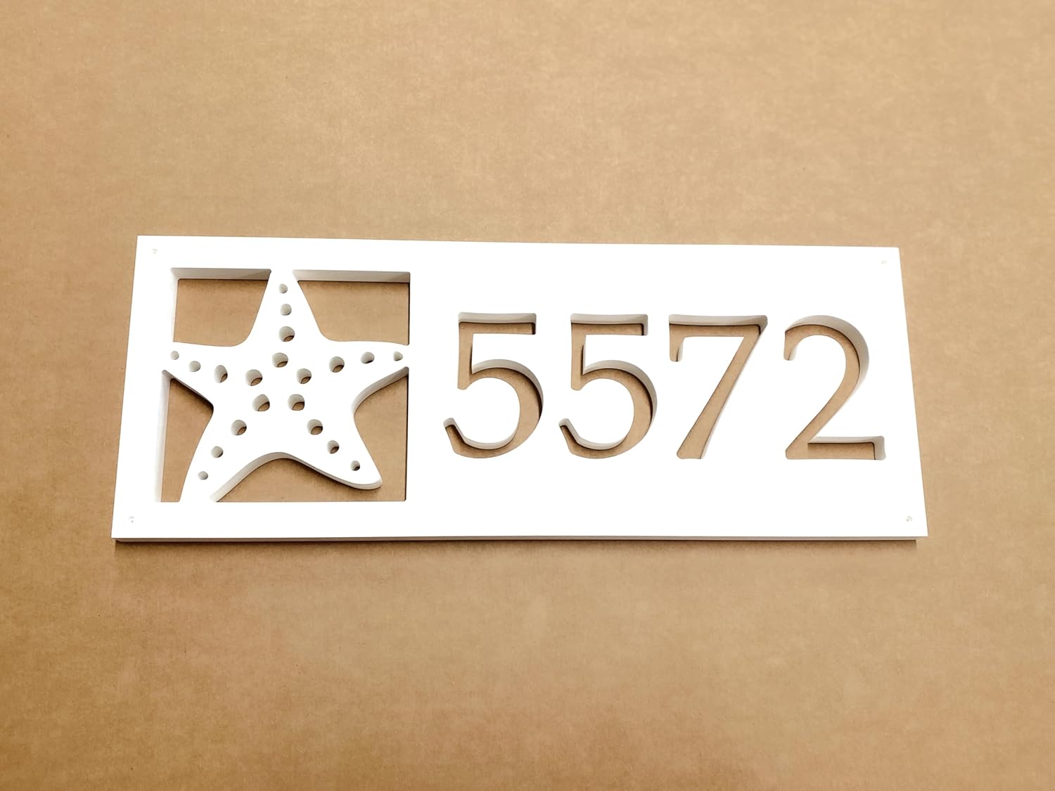 Starfish Address Sign for Beach House – Weatherproof Outdoor Coastal Address Numbers Plaque, Nautical Tropical Home Decor, 30+ Design Choices
