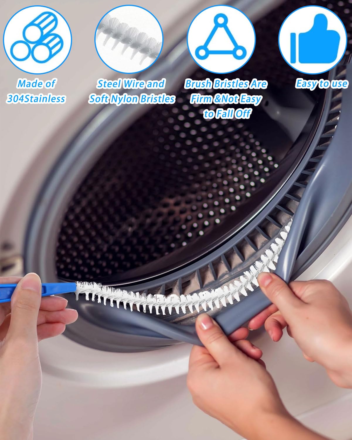 3 Piezas Cepillo de Limpieza para Desagüe, Herramienta de Drenaje para Eliminar Pelos y Desatascar, Cepillos para Tuberías, para Cocina, Fregadero y baño