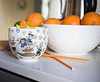 Vista 2 de Surreal Entertainment Avatar: The Last Airbender Juego de vajilla de cerámica japonesa Incluye tazón de ramen de 18 onzas y palillos de cerámica