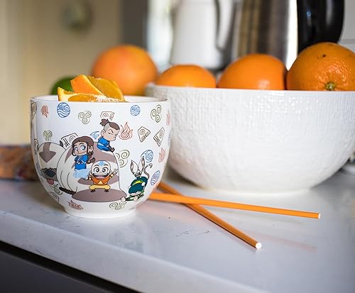 Miniatura 2 de Surreal Entertainment Avatar The Last Airbender Juego de vajilla de cerámica japonesa  Incluye tazón de ramen de 18 onzas y palillos de cerámica