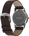 Timex Men's Main Street 38mm Watch - Brown Strap Green Dial Silver-Tone Case