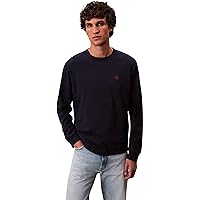 Calvin Klein LS Easy Monogram Tee LV04RD247G T-Shirt da Uomo, Blu (Zaffiro Scuro)